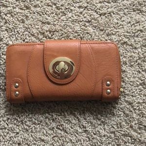 Tan wallet with compartments